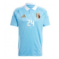 Camiseta Bélgica Amadou Onana #24 Visitante Equipación Eurocopa 2024 manga corta